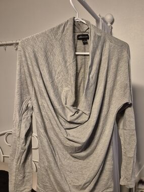 Seduction Light Gray Cowl Neck Long Sleeve Sweater